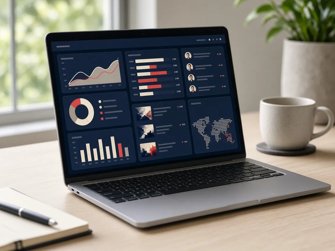 An advertising campaign dashboard on a laptop