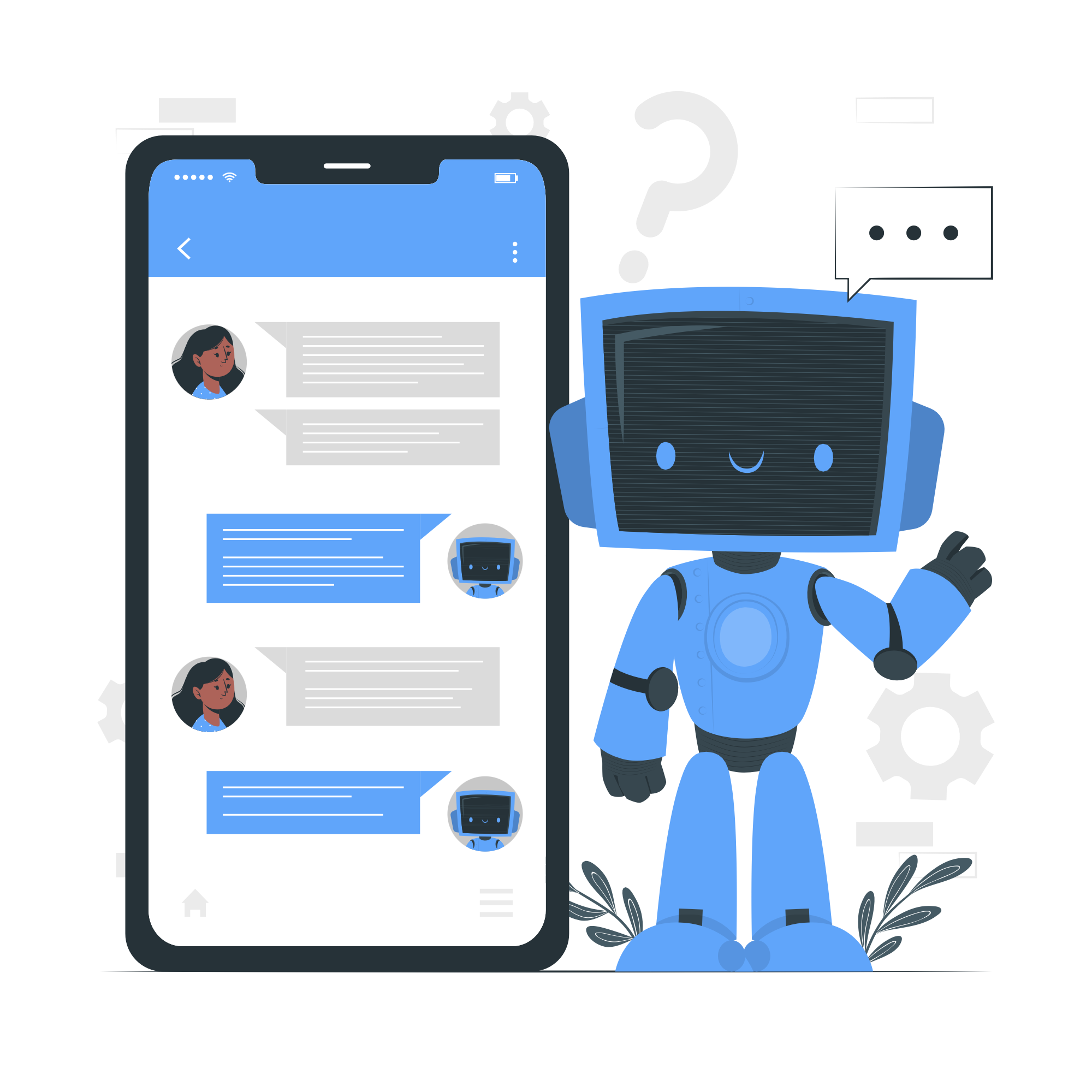 AI Chatbot Development Illustration